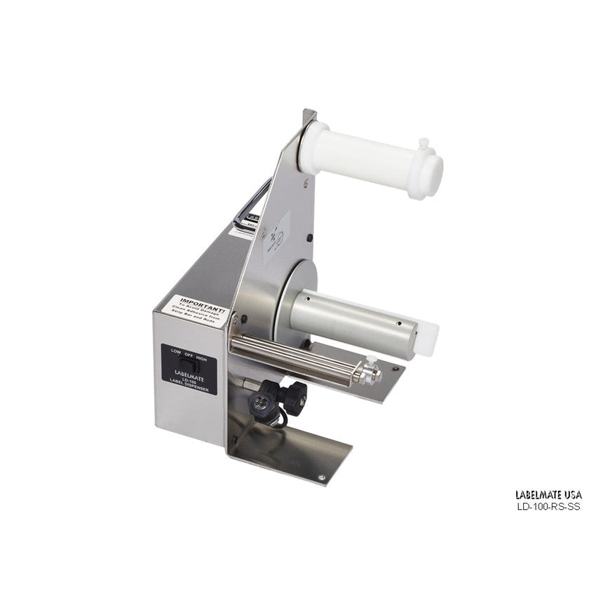 Labelmate Automatic Stainless Steel Label Dispenser for opaque labels up to 4.5” wide LD-100-RS-SS-Dispensers-CardBoardCore