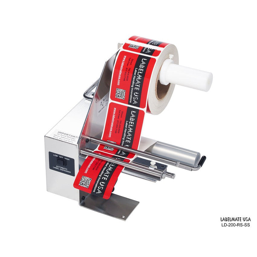 Labelmate Automatic Stainless Steel Label Dispenser for opaque labels up to 6.5” wide LD-200-RS-SS-Dispensers-CardBoardCore