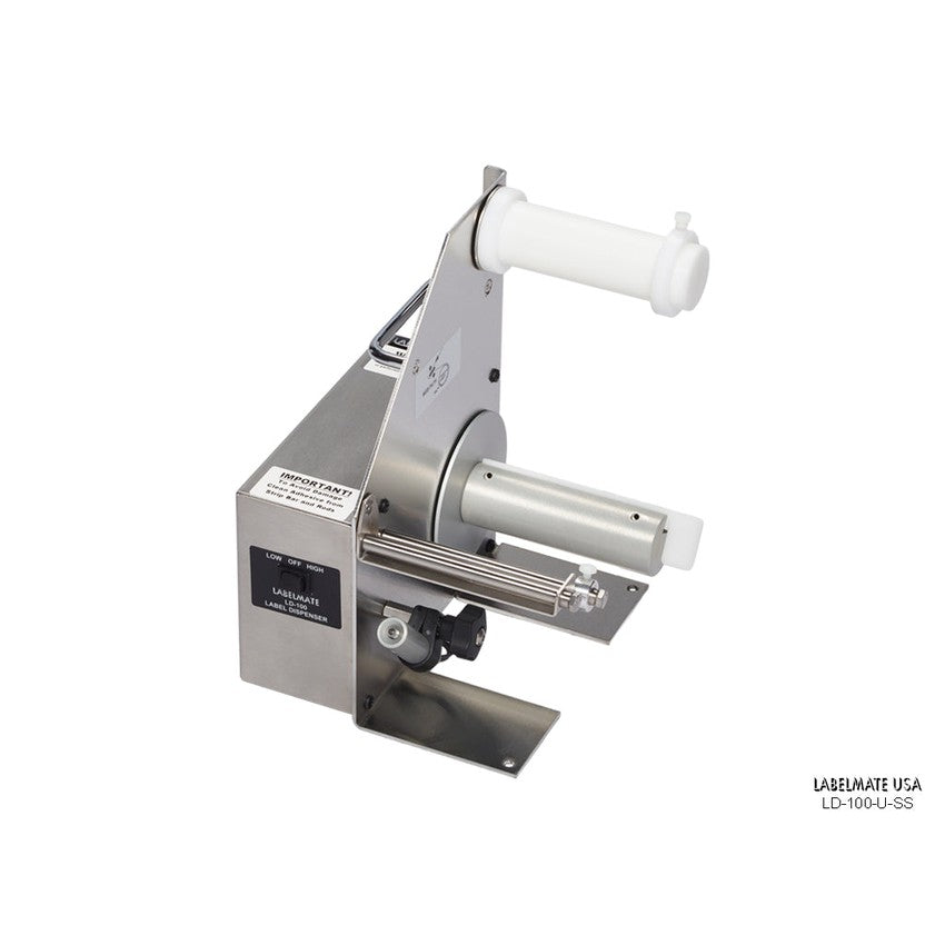 Labelmate Automatic Stainless Steel Label Dispenser for transparent and opaque labels up to 4.5” LD-100-U-SS-Dispensers-CardBoardCore